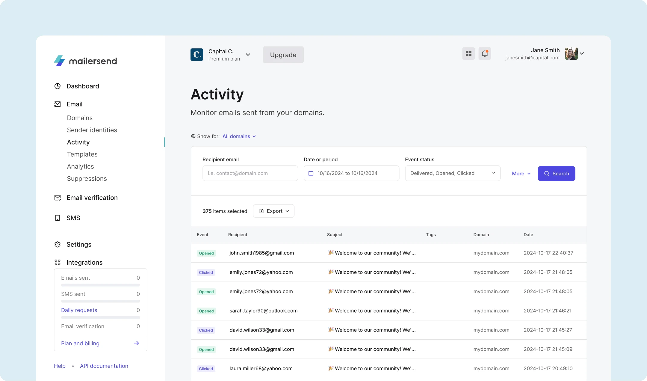 The VhtLtd Activity page.