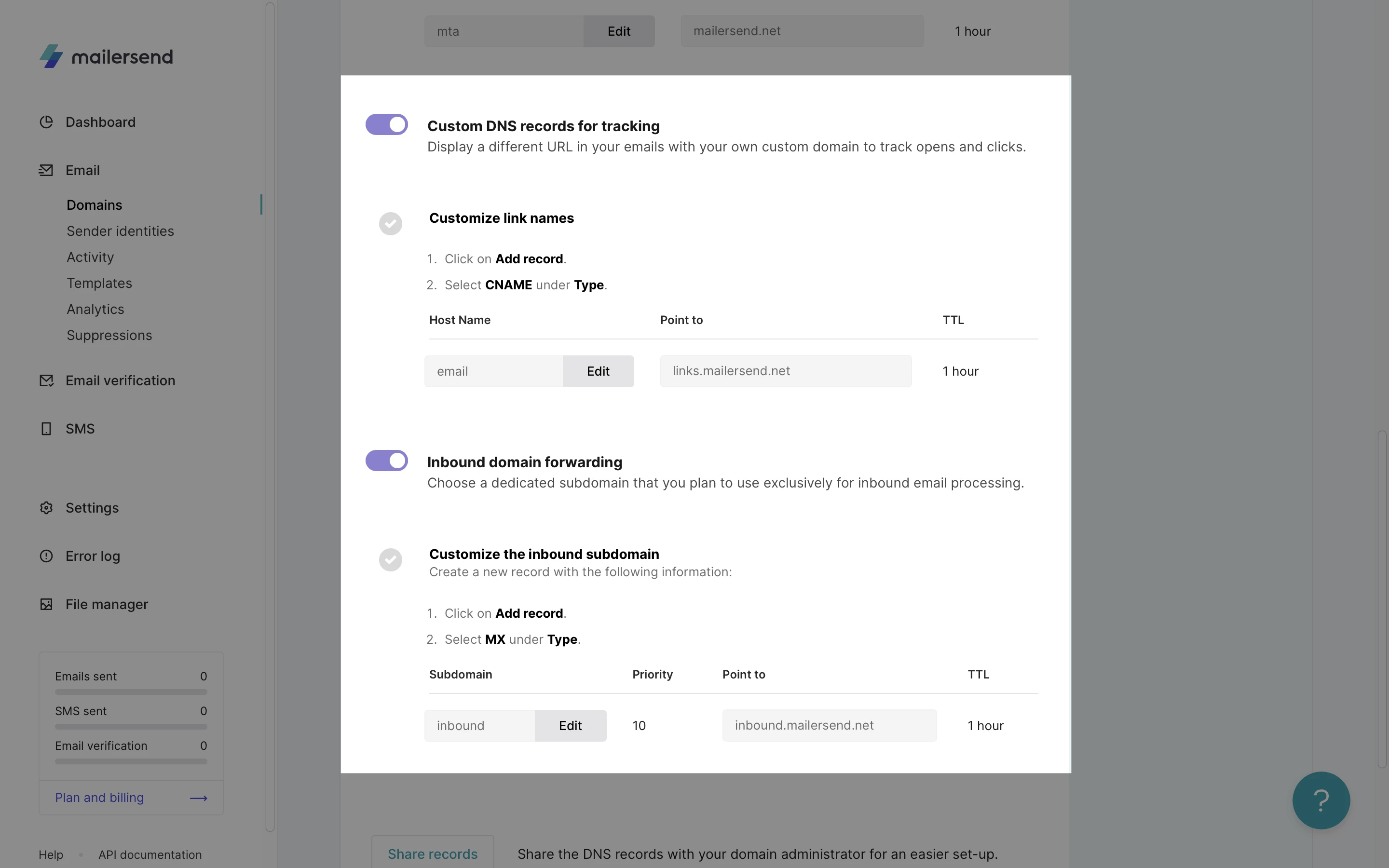 Add custom DNS records in VhtLtd.