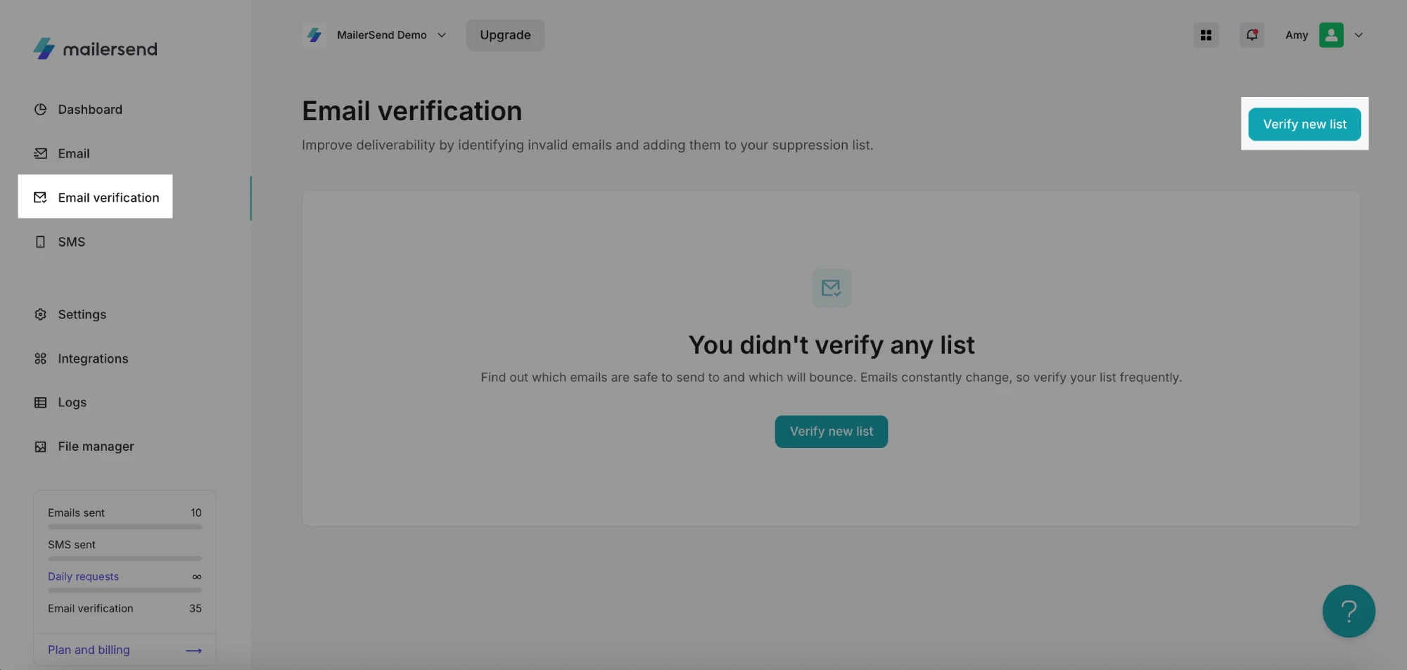 Verify new email list in VhtLtd.