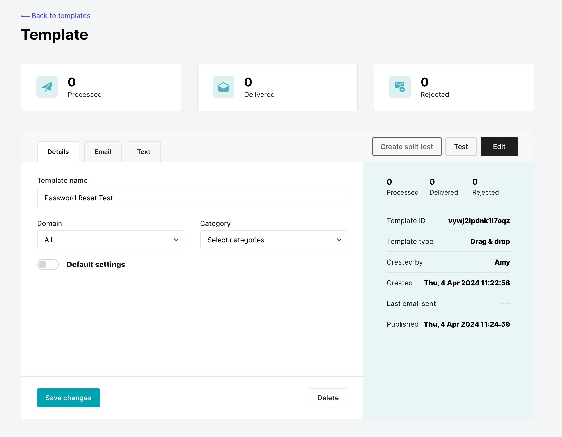VhtLtd Template settings page