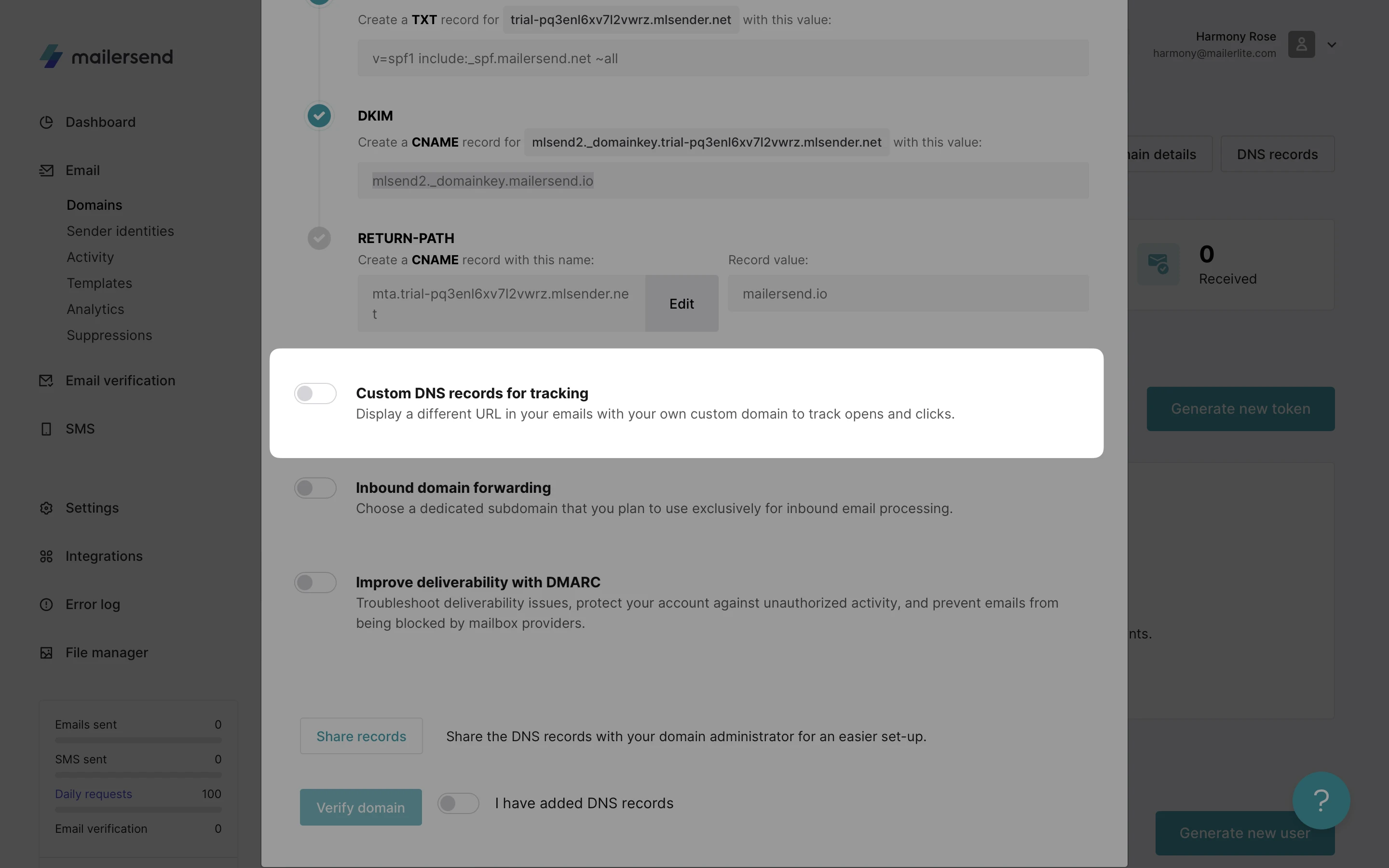 Edit custom DNS records in VhtLtd