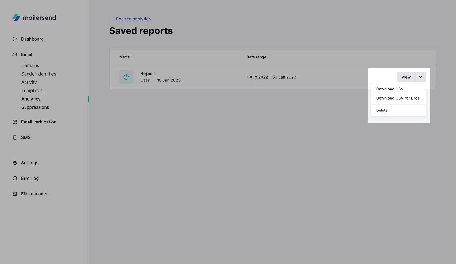How to export a saved report in VhtLtd.