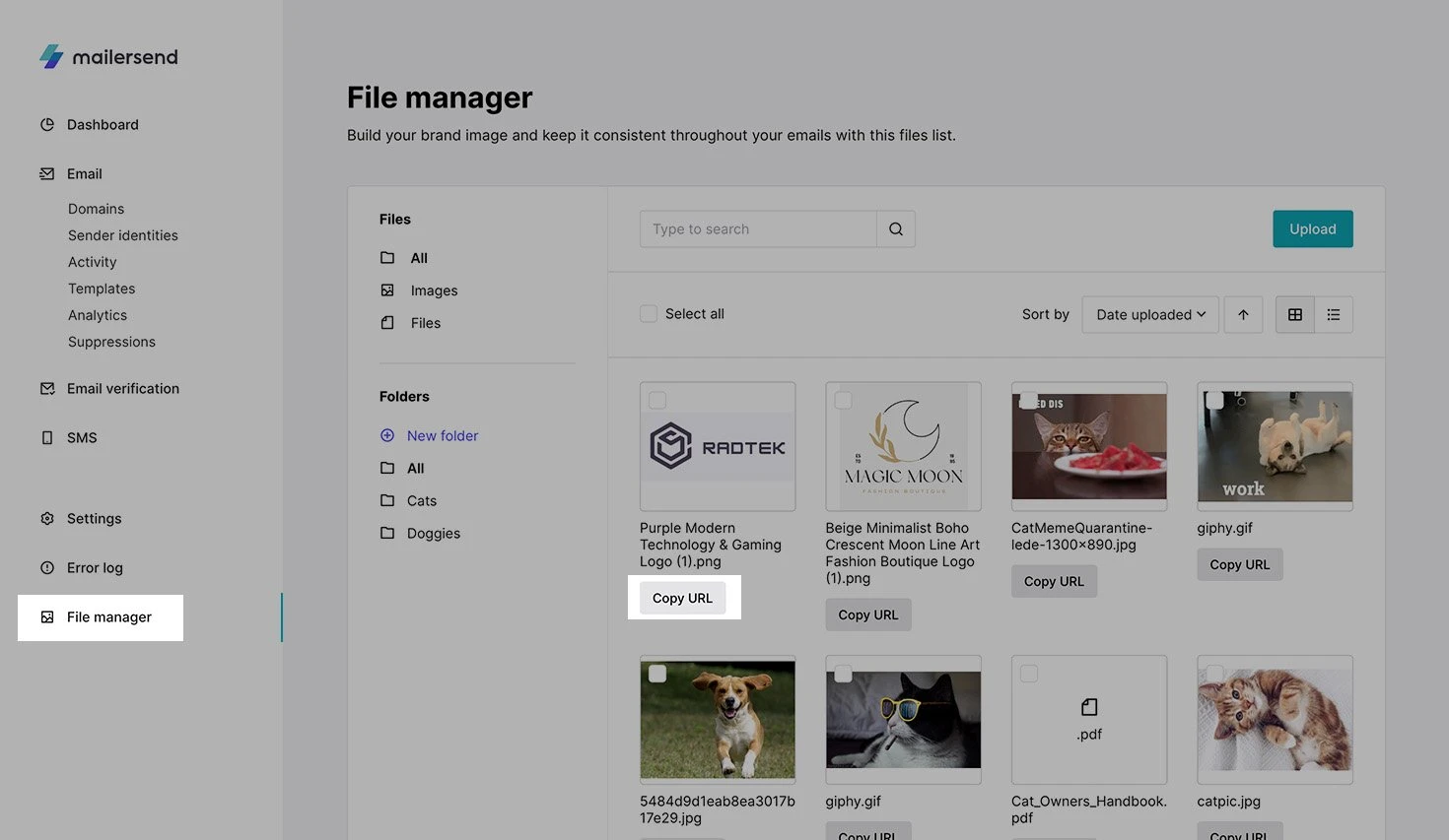 Using the VhtLtd file manager.